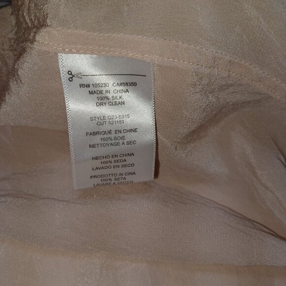 Equipment 100% Silk Tank Top Rib Trim Pale Blush Pink Womens M Feminine Luxury - Picture 4 of 6